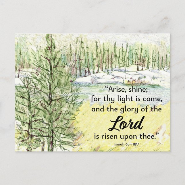 Prayer Card Isaiah Scripture Mountain Lake (Front)