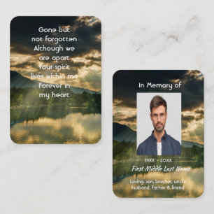 Prayer Card Keepsake Beautiful Lake Clouds