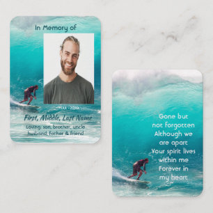 Prayer Card Keepsake Wave Surfer Water