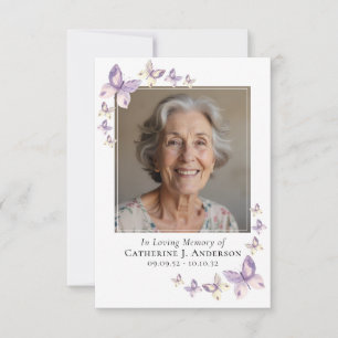Prayer Card Lilac Butterflies Photo
