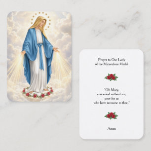 Prayer Card Mary Miraculous Medal English