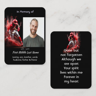 Prayer Card Memorial Keepsake Baseball Softball