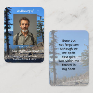 Prayer Card Memorial Keepsake Lake Forest Trees