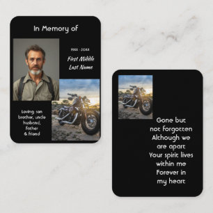 Prayer Card Memorial Keepsake Motorcycle Chopper