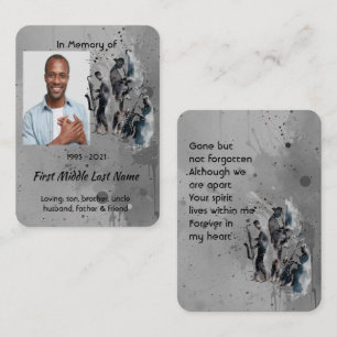 Prayer Card Memorial Keepsake Music Jazz Band