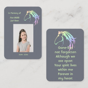 Prayer Card Memorial Keepsake Pastel Horse Art