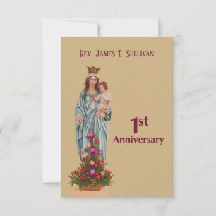 Prayer Card Name 1st Ordination Anniversary Mary