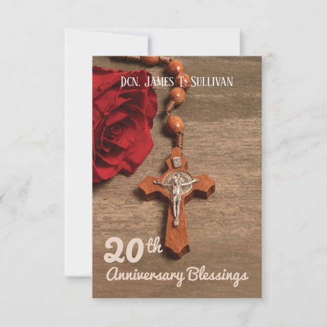 Prayer Card Name 20th Ordination Anniversary Rose (Front)