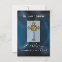 Prayer Card Name 30th Ordination Anniversary Blue