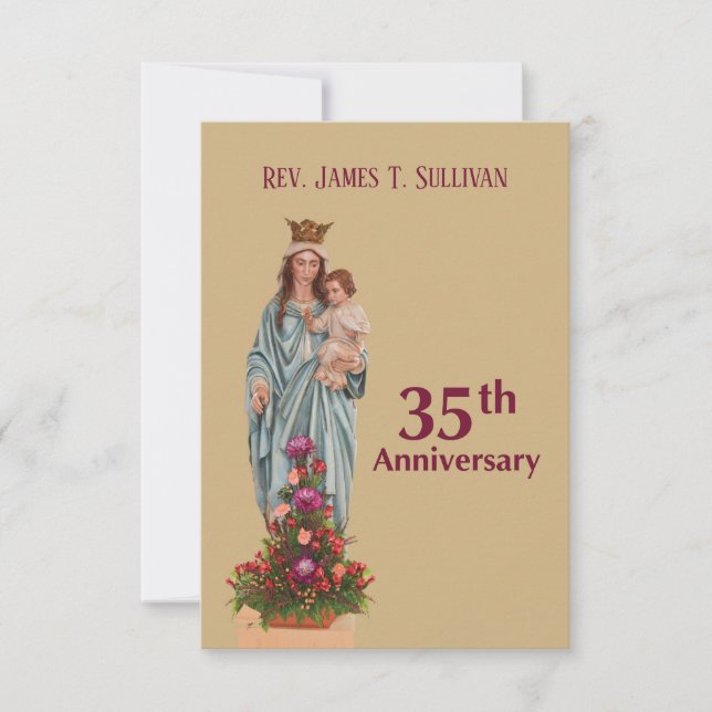 Prayer Card Name 35th Ordination Anniversary Mary (Front)