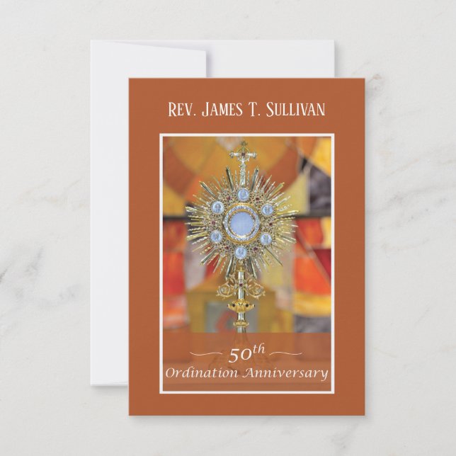 Prayer Card Name 50th Ordination Anniversary Host (Front)