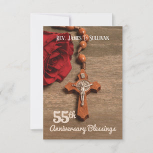 Prayer Card Name 55th Ordination Anniversary Rose