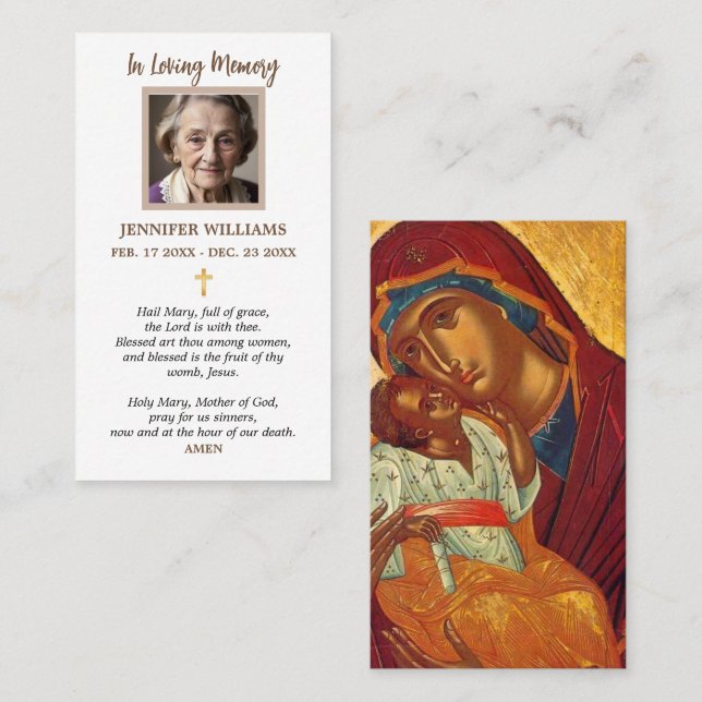 Prayer Card Our Lady of Perpetual Help Byzantine  (Front/Back)
