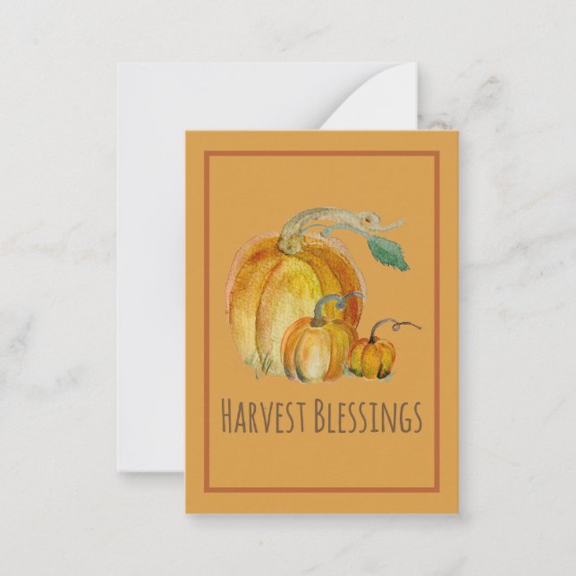 Prayer Card: Pumpkin Harvest Blessing  Card (Front)