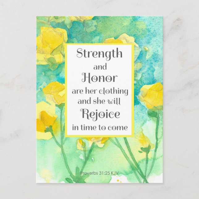 Prayer Card Scripture Proverbs Yellow Flowers  (Front)