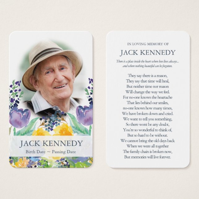 Prayer Cards | Floral Blue (Front & Back)