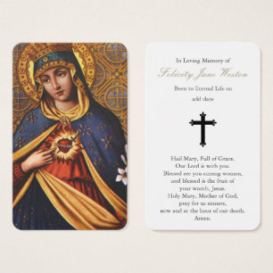 Prayer Cards Immaculate Heart of Mary