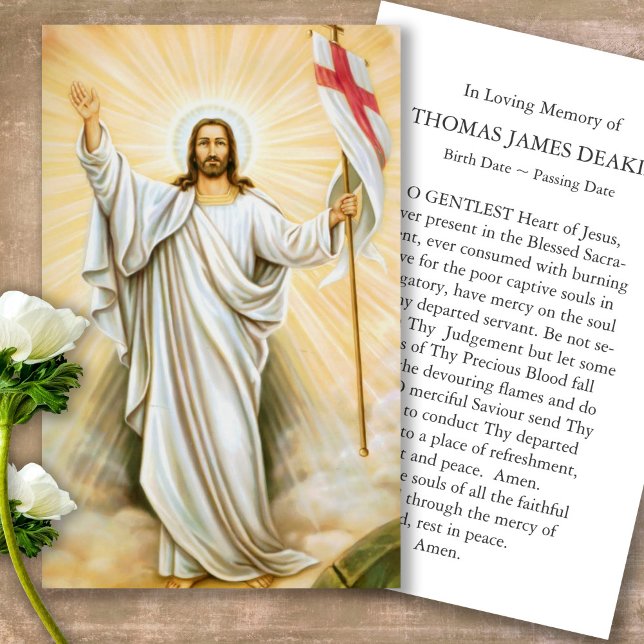 Prayer Cards | Jesus 2 (catholic, religious, celebration of life, in loving memory of, prayer cards for bereavement)