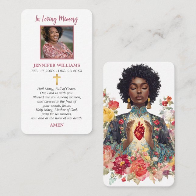 Prayer Cards Modern Immaculate Heart of Mary (Front/Back)