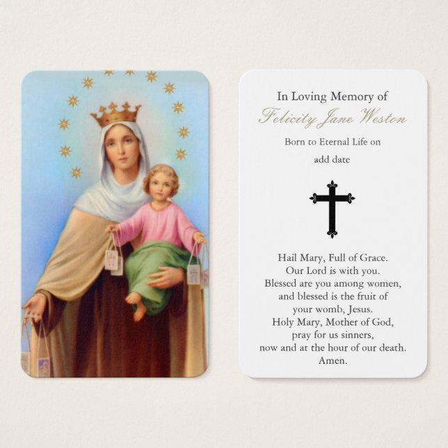 Prayer Cards | Our Lady Mt Carmel (Front & Back)