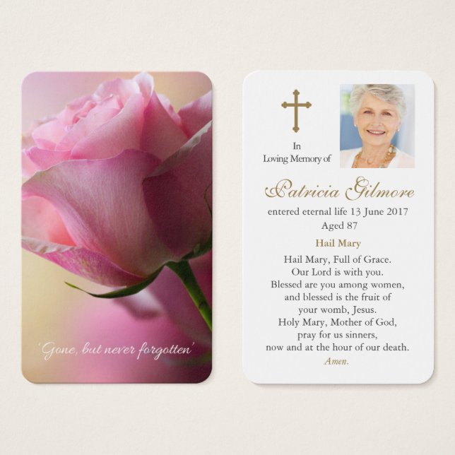 Prayer Cards | Pink Rose 1 (Front & Back)