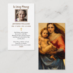 Prayer Cards Religious Sistine Madonna Raphael