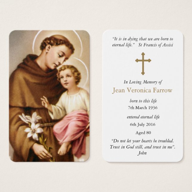 Prayer Cards | St Anthony 3 (Front & Back)