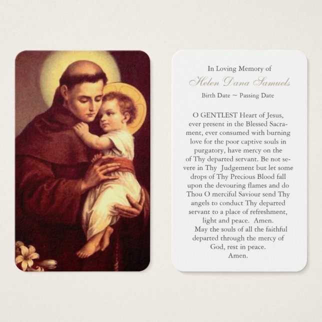 Prayer Cards | St Anthony 4 (Front & Back)
