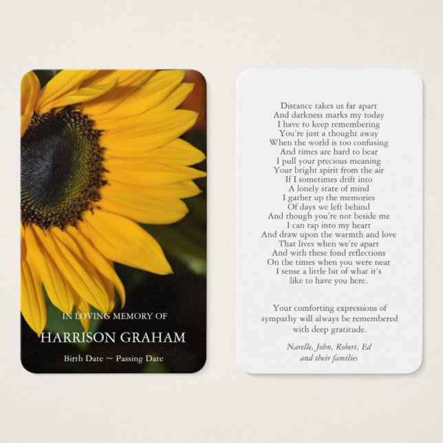 Prayer Cards | Sunflower Bloom (Front & Back)
