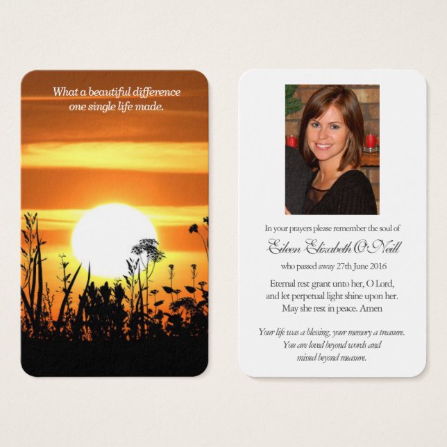 Prayer Cards | Sunset (Front & Back)