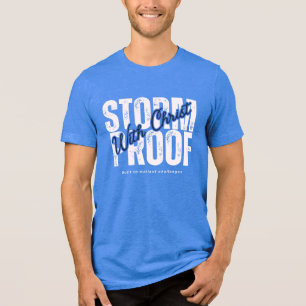 Prayer Christianity Bible Verse Blue Graphic Tri-Blend Shirt