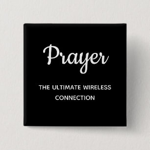 Prayer Cool Chalkboard Style Christian Typography 15 Cm Square Badge