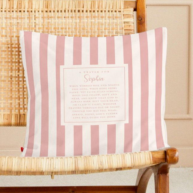 Prayer Faith Gift Psalm 147:3 Keepsake Name Pink Cushion (Creator Uploaded)