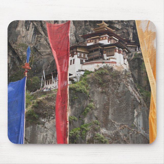 Prayer flags hang near Taktshang Mouse Pad (Front)