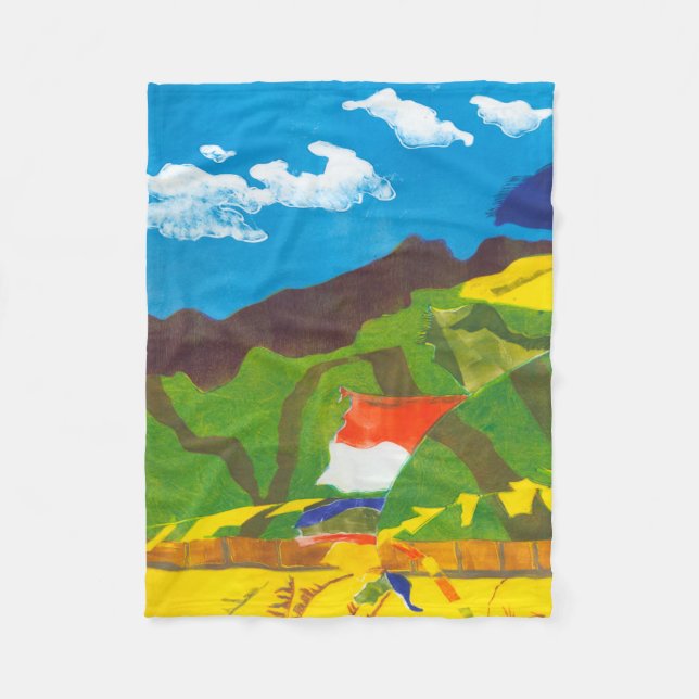 Prayer Flags II Fleece Blanket (Front)