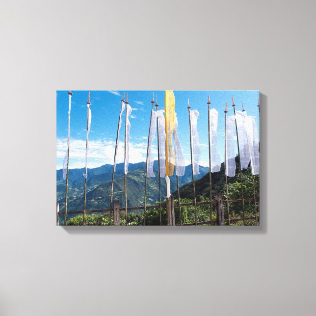 Prayer Flags in  Bhutan eastern mountains Canvas Print (Front)