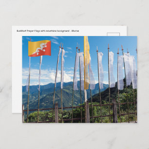 Prayer Flags in Bhutan eastern mountains Postcard