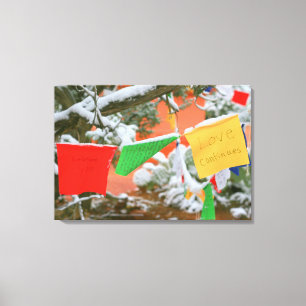 prayer flags wrapped canvas