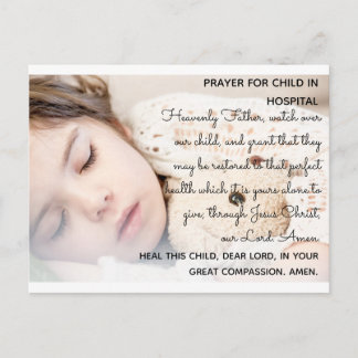 Prayer for Child in Hospital - Postcard