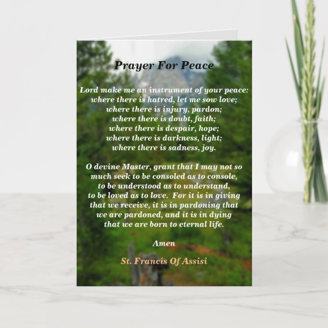 Prayer For Peace Card (Front)