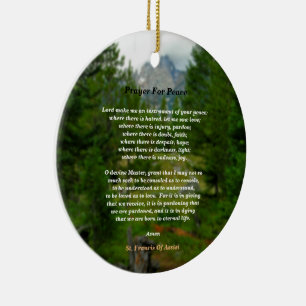 Prayer For Peace Ceramic Tree Decoration
