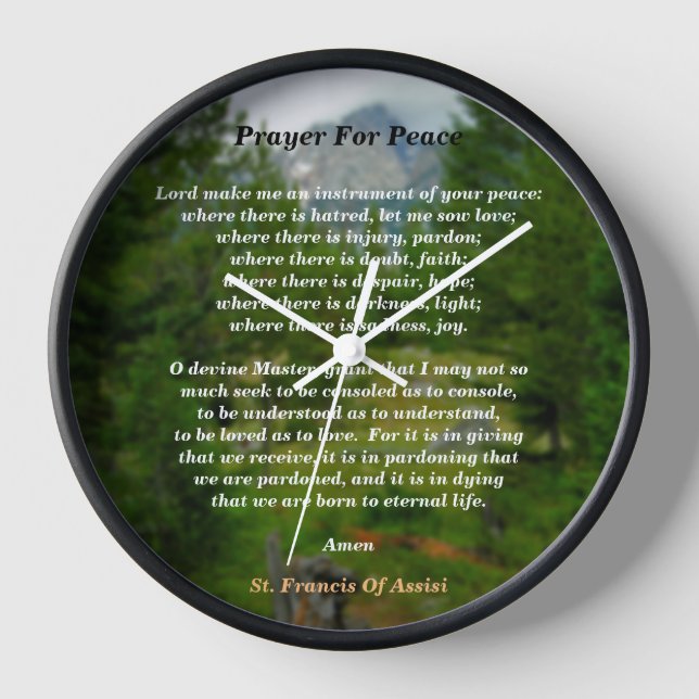 Prayer For Peace Clock (Front)