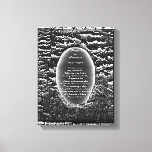 Prayer For Restoration Canvas Print (Front)