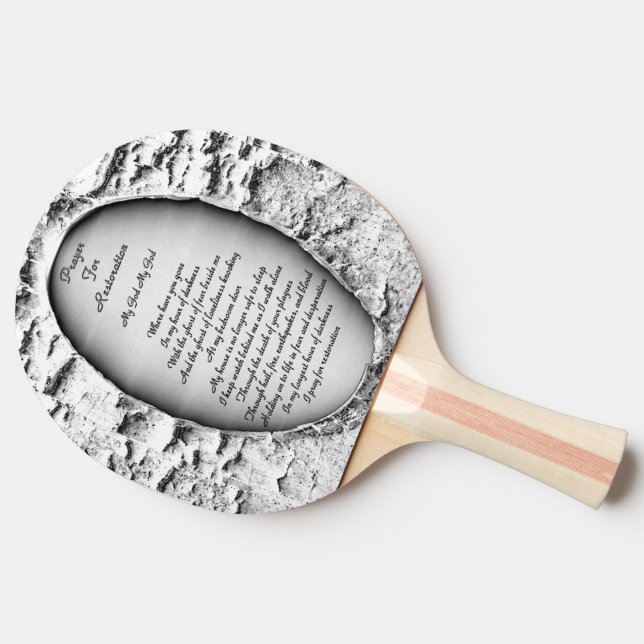 Prayer For Restoration Ping Pong Paddle (Side)