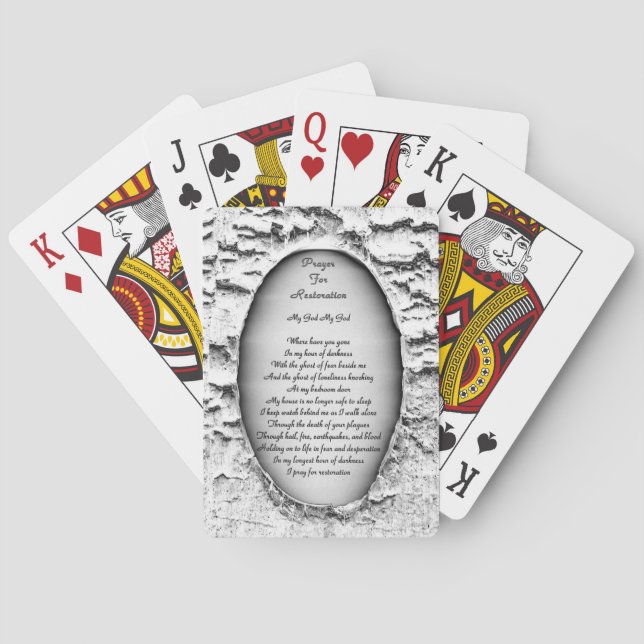 Prayer For Restoration Playing Cards (Back)