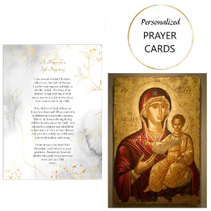 Prayer for Safe Pregnancy Orthodox Christian Card