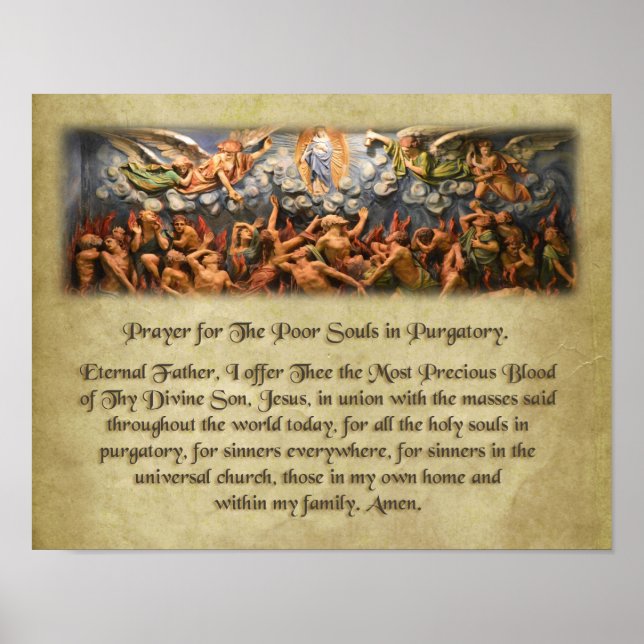 Prayer for The Poor Souls in Purgatory. Poster (Front)