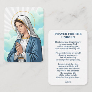 Prayer for the Unborn – Catholic Prayer Card
