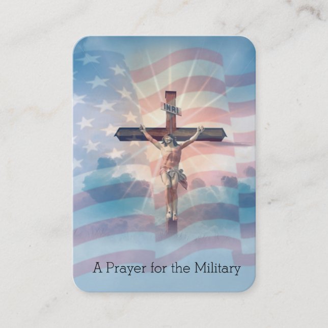 Prayer for those in the Military Service Holy Card (Front)