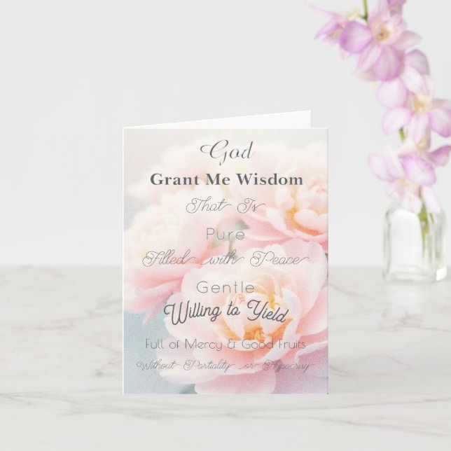 Prayer for Wisdom:  Christian Greeting Card (Orchid)